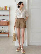 DAZY Plicated Detail Slant Pocket Shorts